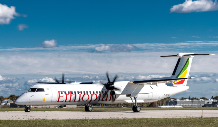 Ethiopian Airlines renforce sa flotte avec l’acquisition de deux autres appareils Dash 8-400 livré par De Havilland Ethiopian Airlines renforce sa flotte avec l’acquisition de deux autres appareils Dash 8-400 livré par De Havilland