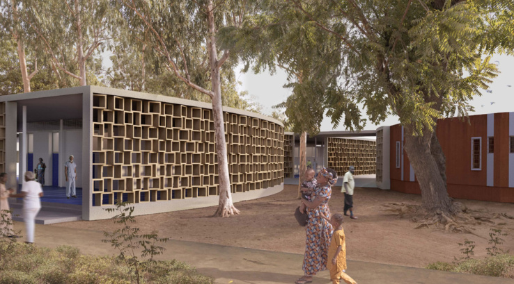 Chemin reliant les bâtiments existants aux nouveaux locaux.Image de Play-Time© Manuel Herz Architects Chemin reliant les bâtiments existants aux nouveaux locaux.Image de Play-Time© Manuel Herz Architects