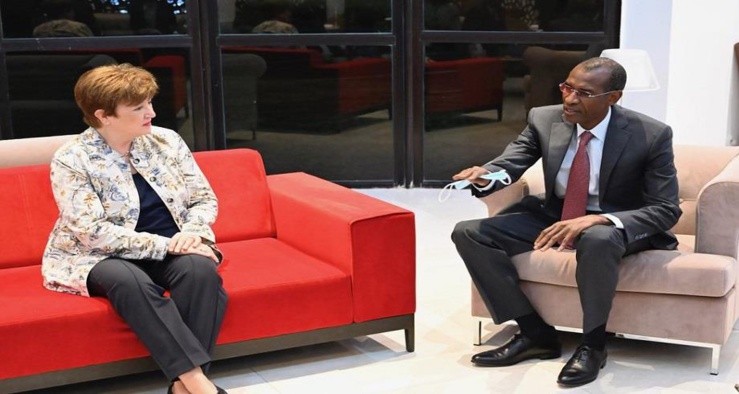 Entretien entre Kristalina Georgieva, directrice générale du Fonds monétaire international (FMI) et le ministre des Finances et du Budget du Sénégal, Abdoulaye Daouda Diallo.