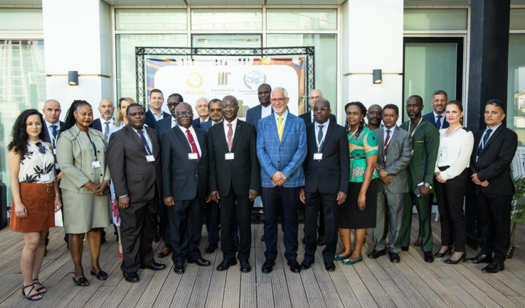Photo : Haim Taib, fondateur et président du groupe Mitrelli, avec les ambassadeurs africains en Israël et le président et fondateur du Club des ambassadeurs d'Israël, Yitzhak Eldan     Crédit photo : Oded Antman