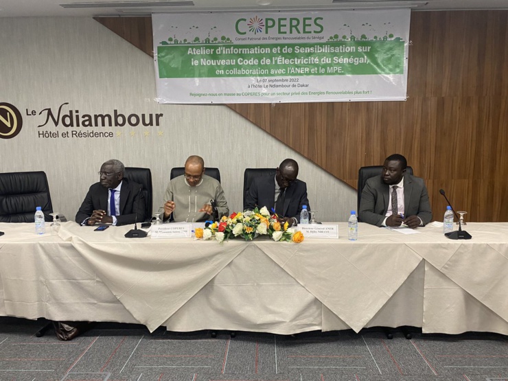 Au milieu en tenue traditionnelle, Mamadou Saliou Sow, Président du COPERES. Au milieu en tenue traditionnelle, Mamadou Saliou Sow, Président du COPERES.