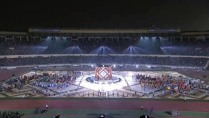 Cérémonie d'ouverture de la neuvième édition des Jeux de la francophonie, le 28 juillet 2023 à Kinshasa. Cérémonie d'ouverture de la neuvième édition des Jeux de la francophonie, le 28 juillet 2023 à Kinshasa.