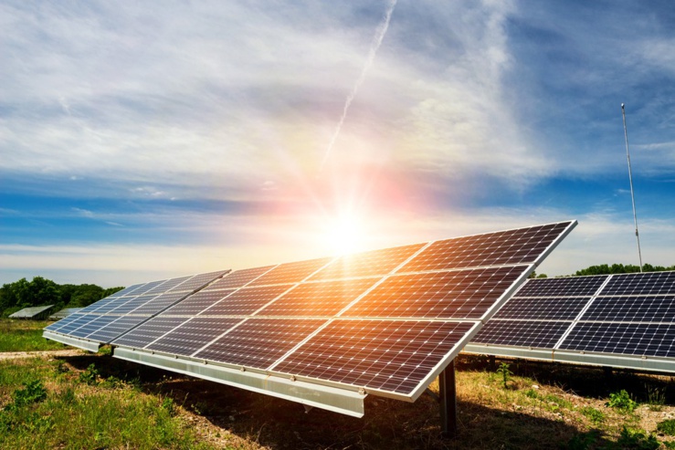 Production d’électricité solaire.