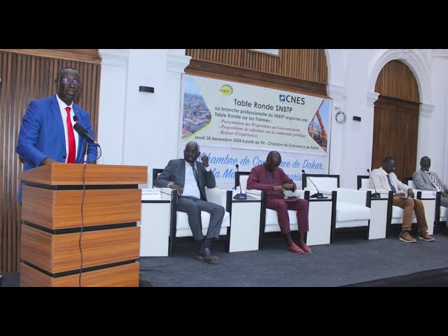 A u micro, Abd'El Kader Ndiaye, Président du SNBTP Sénégal. A u micro, Abd'El Kader Ndiaye, Président du SNBTP Sénégal.