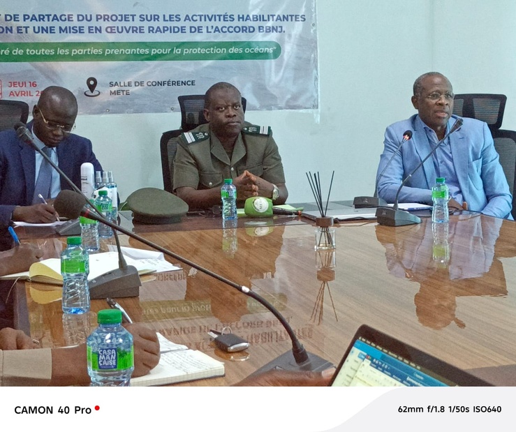 Réunion de partage consacrée aux activités habilitantes relatives à l’accord BBNJ (Biodiversity Beyond National Jurisdiction), tenue le 16 avril 2026 à Dakar. Réunion de partage consacrée aux activités habilitantes relatives à l’accord BBNJ (Biodiversity Beyond National Jurisdiction), tenue le 16 avril 2026 à Dakar.