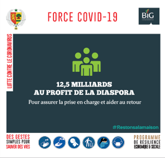 force covid-19-sénégal : 12,5 milliards au profit de la diaspora