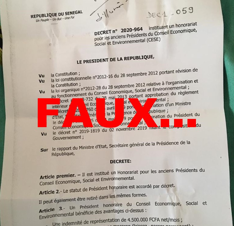 Faux décret sur l'honorariat. Faux décret sur l'honorariat.