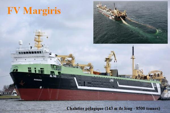 Margiris,  super chalutier,  repéré dans les eaux mauritaniennes. Margiris,  super chalutier,  repéré dans les eaux mauritaniennes.