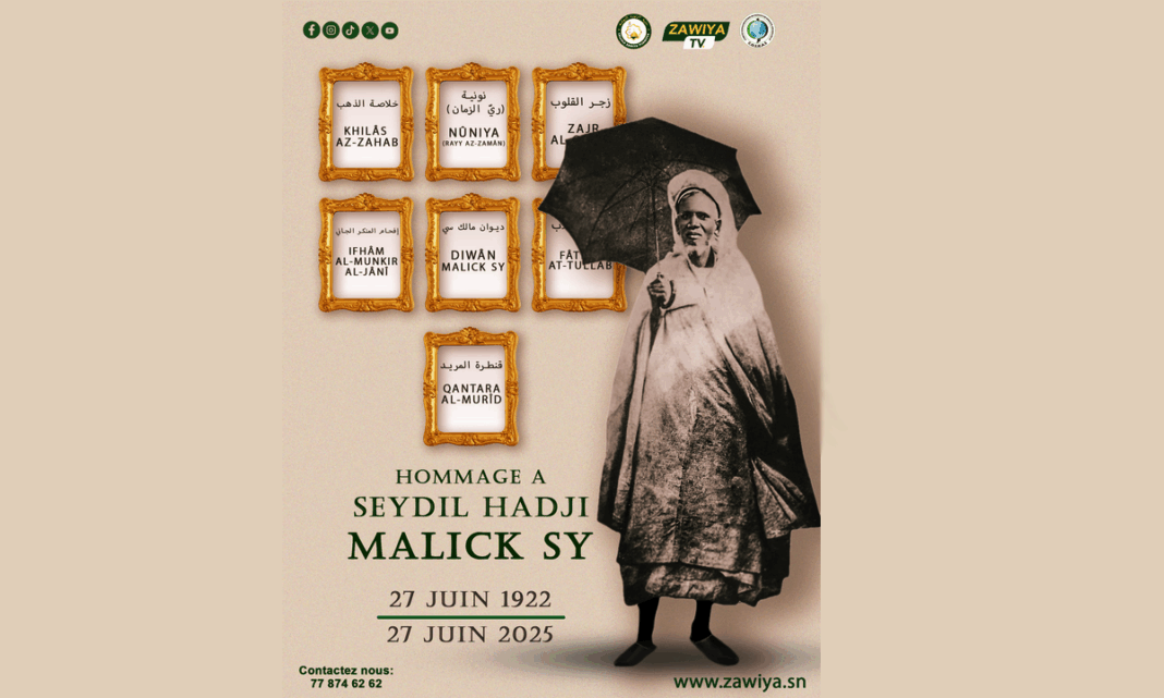 Aujourd'hui, 27 juin 2025, nous marquons non pas un centenaire, mais 103 ans depuis le rappel à Dieu de Seydi El Hadji Malick Sy. Aujourd'hui, 27 juin 2025, nous marquons non pas un centenaire, mais 103 ans depuis le rappel à Dieu de Seydi El Hadji Malick Sy.