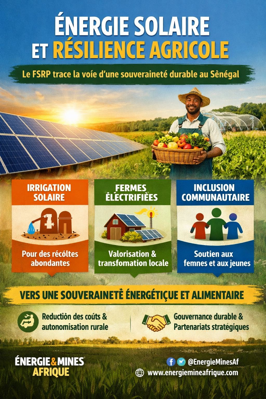 EMA - En intégrant des infrastructures solaires dans les fermes communautaires et les coopératives agricoles, le Programme de résilience du système alimentaire (FSRP) ouvre une voie nouvelle.