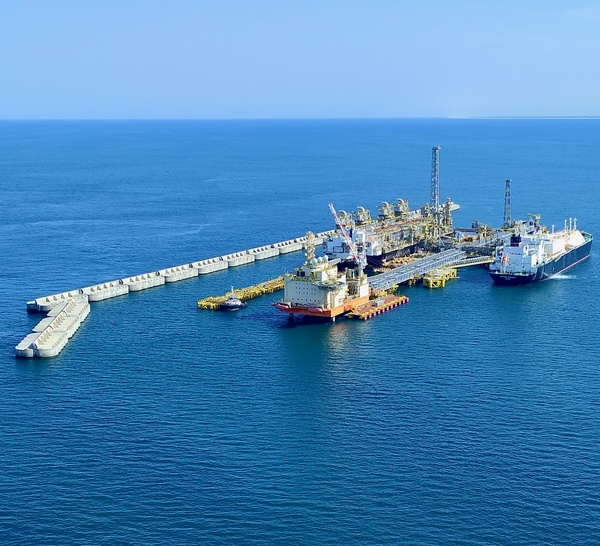 Première cargaison de gaz naturel liquéfié (GNL) destinée à l'exportation dans le cadre de la phase 1 du projet GTA.