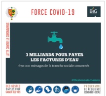 pandémie du coronavirus covid19 au sénégal : 3 milliards de francs cfa de l'Etat pour payer les factures d'eau des ménages vulnérables